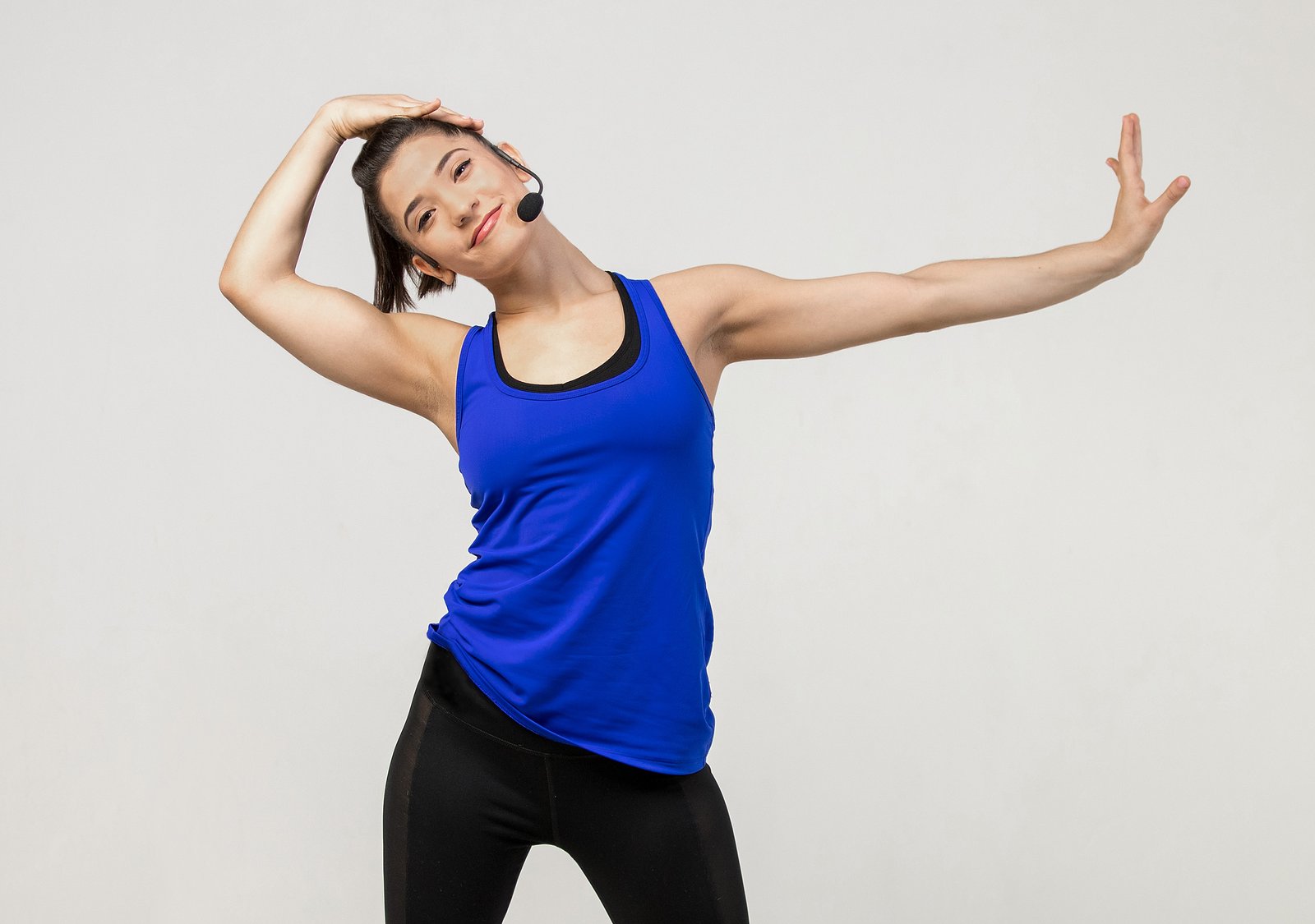 Airline99 QEx Headset on fitness model