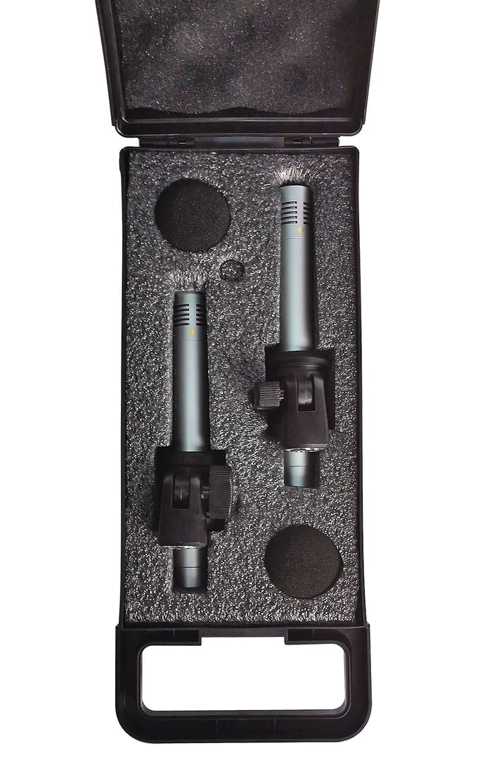 CO2 condenser pencil mics in carry case with clips